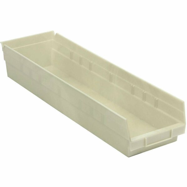 Global Industrial Plastic Nesting Storage Shelf Bin 6-5/8inW x 23-5/8inD x 4inH Beige 184842BG